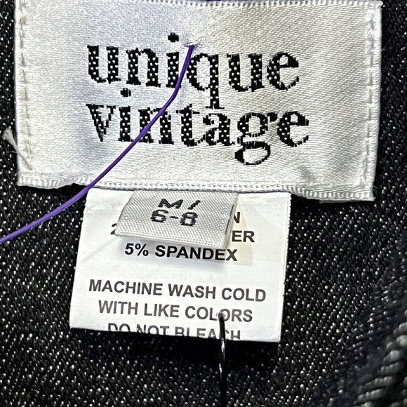 Unique Vintage Western Denim Overalls Baggy Wide Leg Pants Stretchy Button Up - Picture 12 of 13